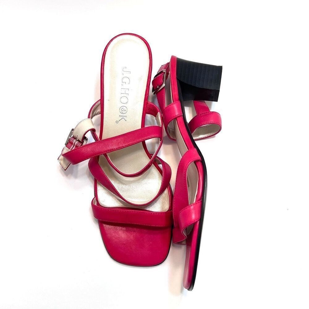 J.C. Penney J.CREW Pink Strappy Block Heel Sandals